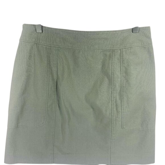 short linen cotton mini skirt women khaki color size 10 MEXX - Picture 4 of 9